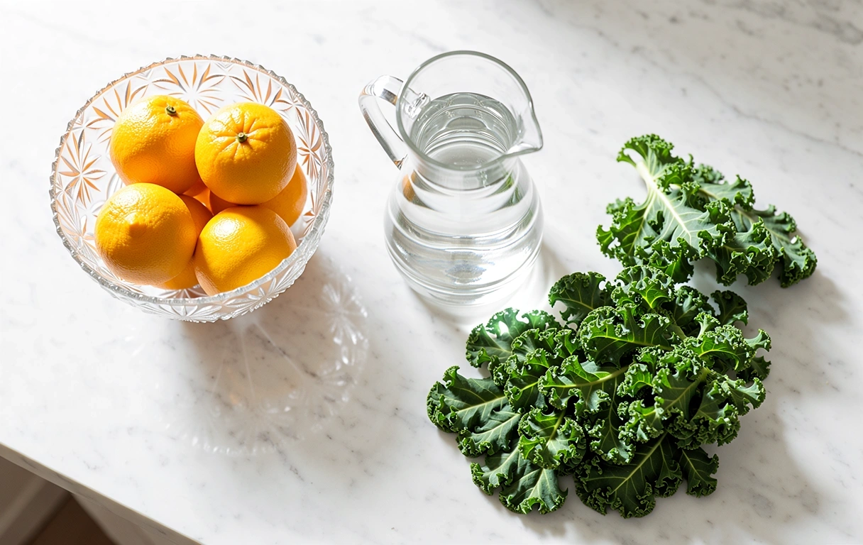 Fresh ingredients in a bright kitchen setting